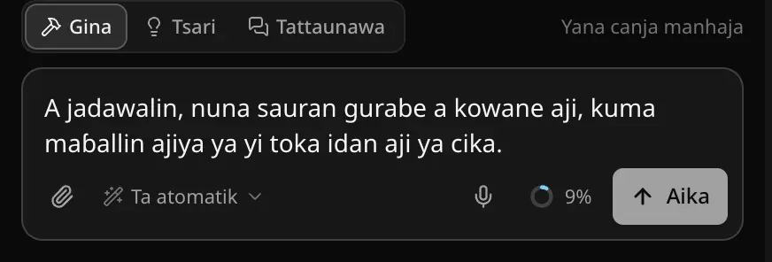 Akwatin rubutu a yanayin Gina tare da buƙatar da aka rubuta: a jadawalin, a nuna sauran gurabe a kowane aji, kuma maɓallin ajiya ya yi toka idan aji ya cika